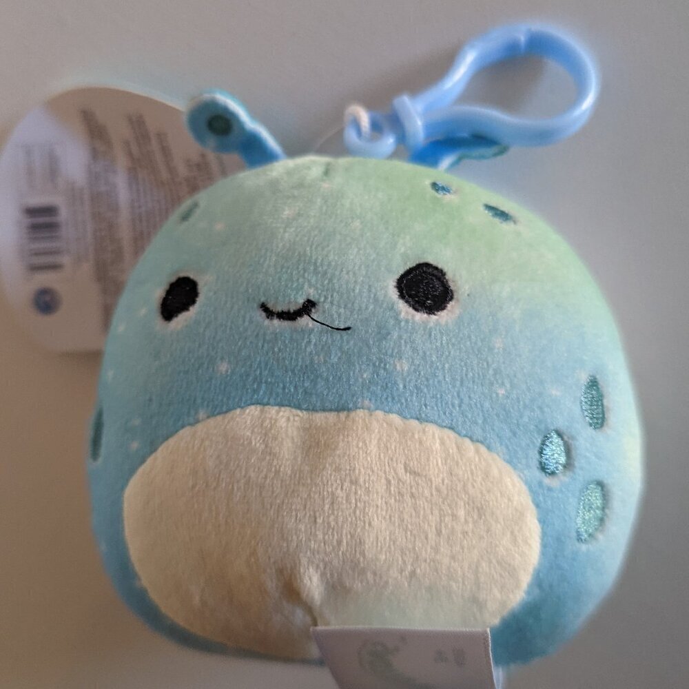 NWT 3.5" Zinx the Cute Alien Purse Clip On Squishmallows Mini Plush Animal Blue
